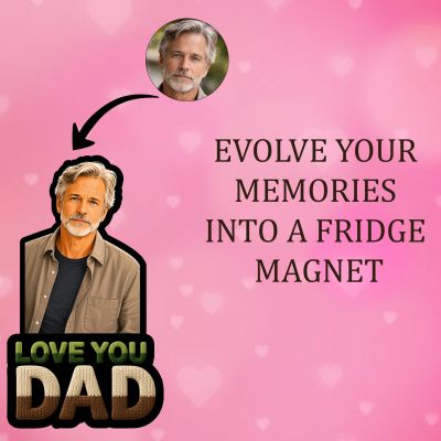 Personalized Love You Dad Fridge Magnet Father's Day and Birthday Gift for Papa Memory Photo Fridge Magnet